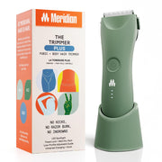 MERIDIAN trimmer plus front packaging in sage showing product and benefits