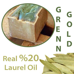 Merlinera Aleppo soap texture closeup displaying dense, cured surface for longevity