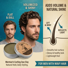 MERMANS CLAY cream on hand demonstrating easy distribution and control