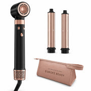 MESCOMB front view of 3-in-1 styler showing compact travel design and convenience