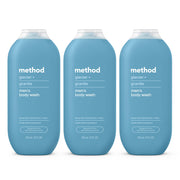 Method front packaging shows three Glacier + Granite bottles, vivid and eco friendly