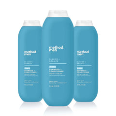 Method men front packaging showing Glacier + Granite and benefit of one-step care