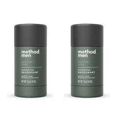 Method Men front packaging showing two juniper & sage sticks for convenient freshness