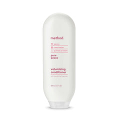 Method conditioner bottle close-up showing label and softening benefit for ends