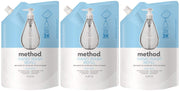 Method Sweet Water front packaging showing three refill pouches and eco benefit