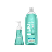 Method waterfall foaming hand soap front packaging shows clean branding and convenience