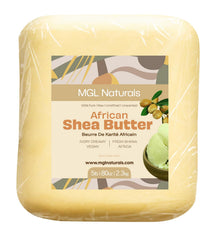 MGL Naturals tub front view showing pure 5 lb shea butter for bulk use