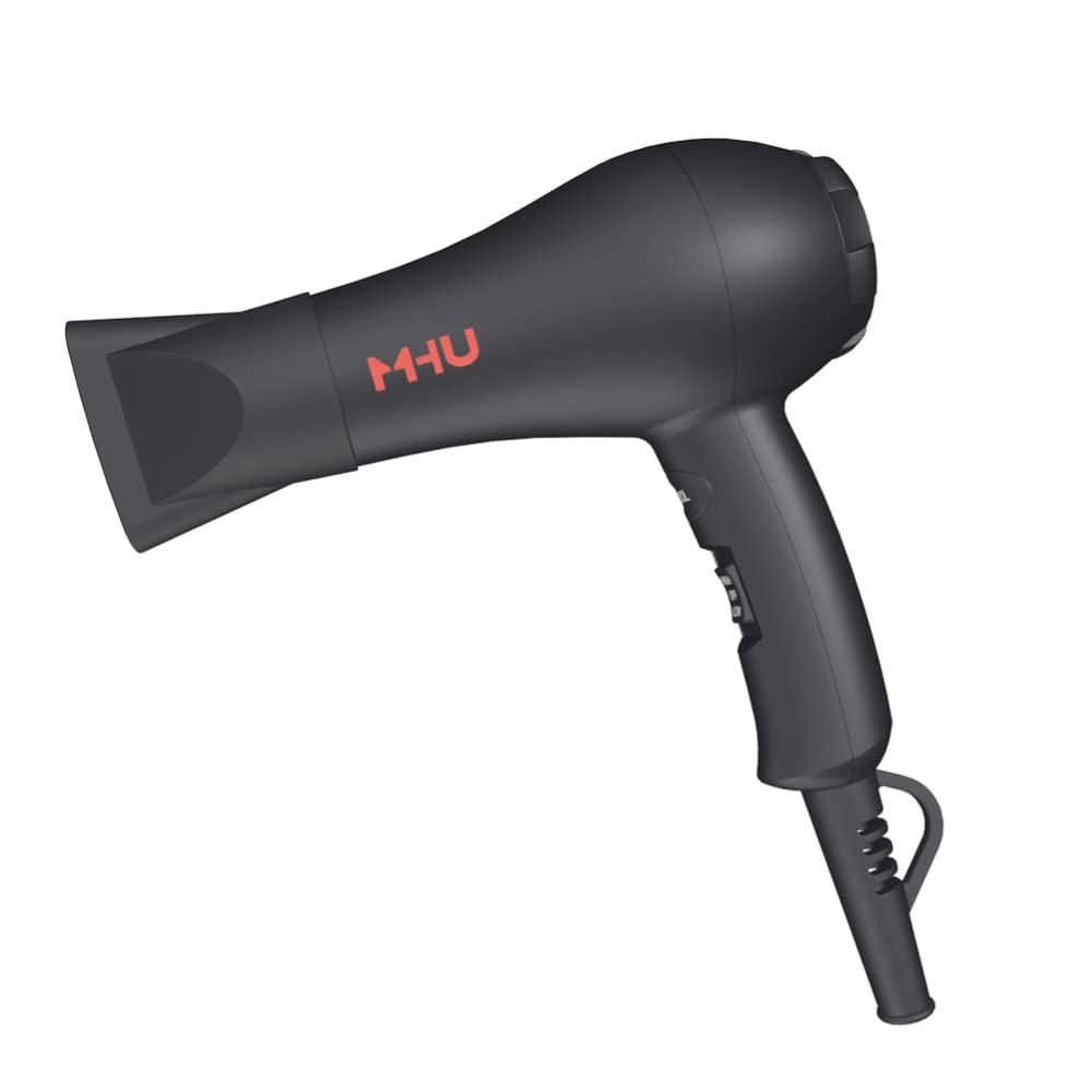 MHD mini travel hair dryer front view showing compact design and convenience