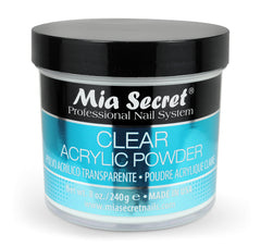 Mia Secret front package view showing clear acrylic powder and professional presentation