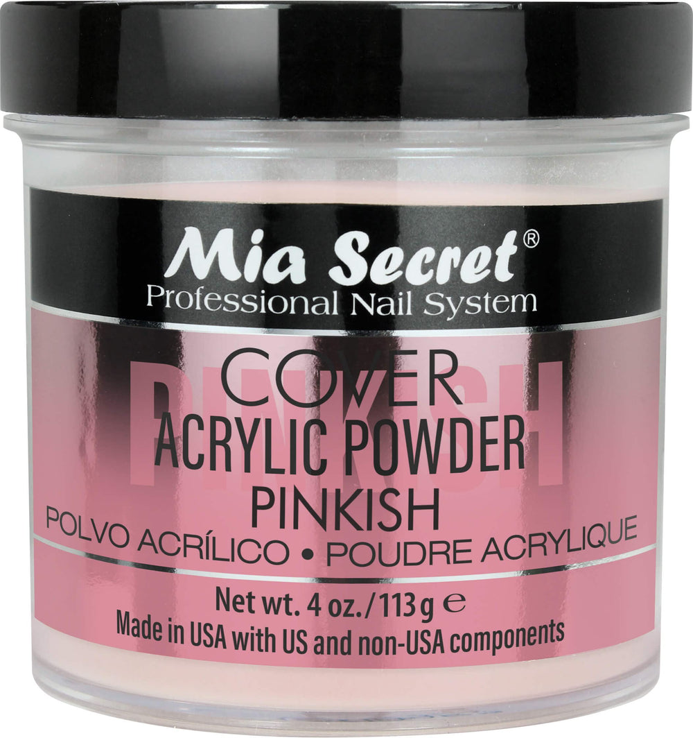 Mia Secret Cover Pinkish front jar showing brand and clean packaging benefit