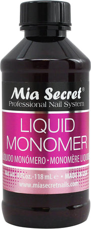 Mia Secret bottle front view showing label and professional monomer benefit