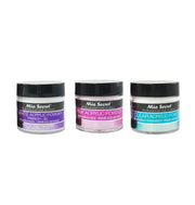 Mia Secret trio front view showing white pink clear powders for versatile nails