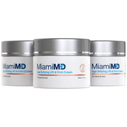 MiamiMD front packaging showing three 50 ml jars and clear product information benefit