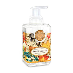 Michel Design Works bottle front showing fall-symphony fragrance and elegant pump