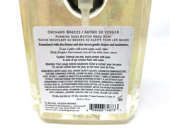 Michel Design Works close-up of pump and label highlighting easy-dispense benefit