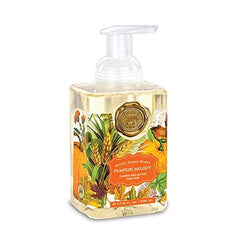 Michel Design Works front packaging showing elegant square bottle and pumpkin fragrance, enhances countertop style