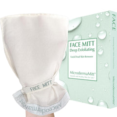 MicrodermaMitt front packaging showing product and clean presentation benefits