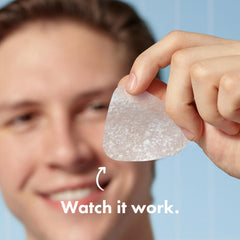Macro view of Mighty Patch hydrocolloid surface showing texture that absorbs fluids and protects skin