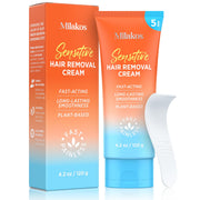 Milakos front packaging showing tube and spatula, clear product view and convenience