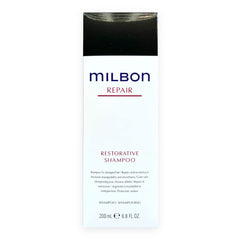 Milbon bottle front view showing label, professional repair benefits