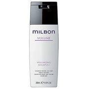 Milbon front packaging showing bottle and product name for salon-quality volume