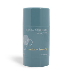 milk + honey back label close-up listing natural ingredients and benefits