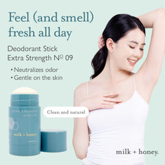 milk + honey texture close-up showing smooth stick for easy glide