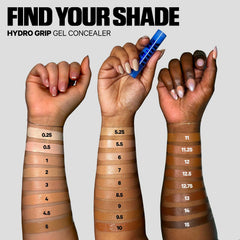 Milk Makeup Hydro Grip gel-to-cream texture swipe showing smooth, dewy finish for blendability