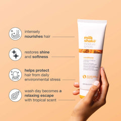 milk_shake conditioner applied in hair showing easier detangling benefit