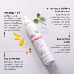 milk_shake foam applied to damp hair improving combing and softness