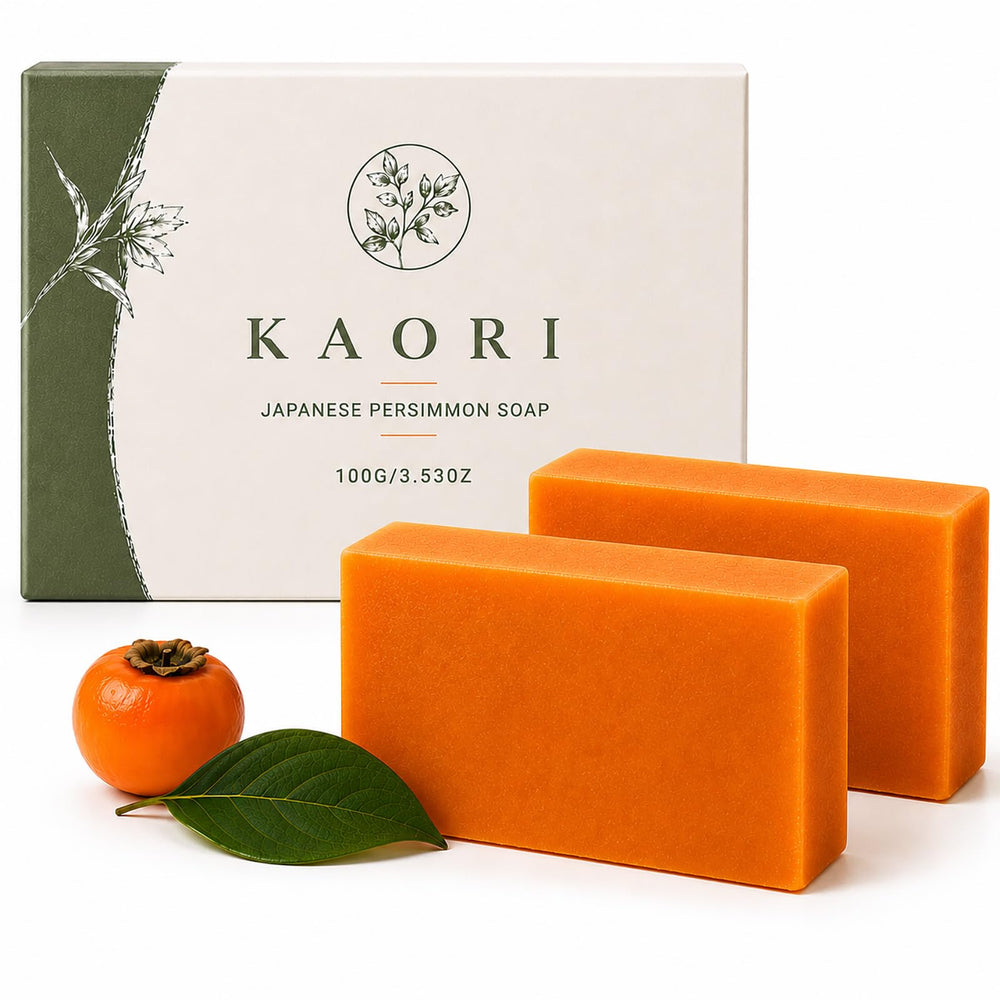 MilkyBump persimmon soap front packaging showing 2-pack and benefits