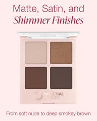 Mineral Fusion swatches on forearm highlighting blendable pigment payoff