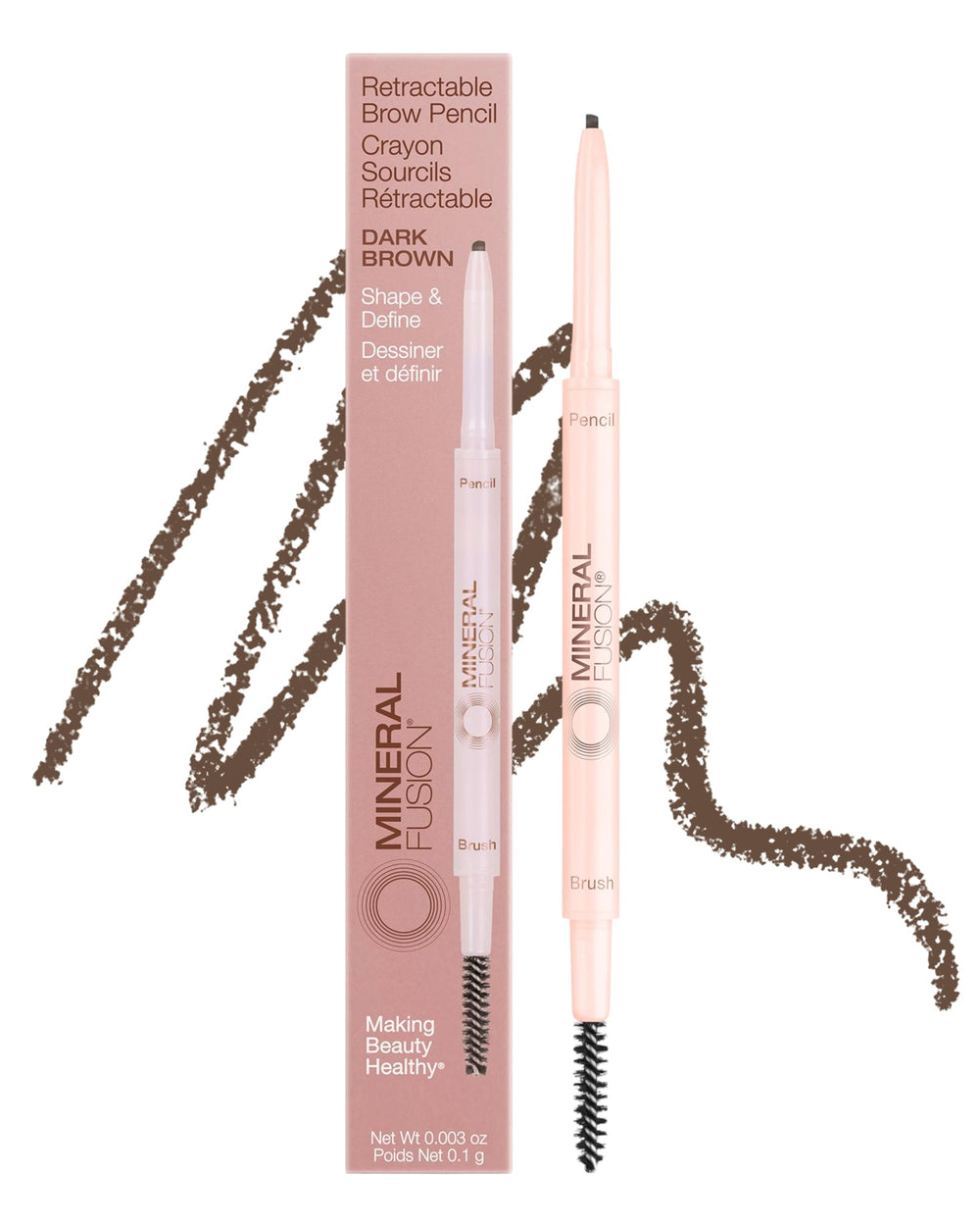 Mineral Fusion front packaging showing dual-ended brow pencil and benefits