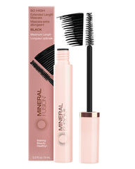 Mineral Fusion front packaging showing sleek tube and black shade benefit of easy storage