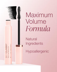 Mineral Fusion mascara texture swipe showing rich black pigment and buildable finish