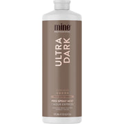 MINETAN BODY.SKIN front bottle showing ultra dark spray tan packaging and quick results