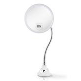 MIRRORVANA front view of round mirror showing clear reflection and portability
