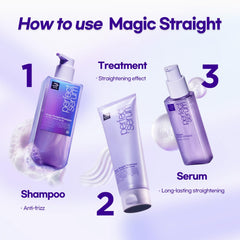 Mise En Scene before and after showing frizz control and sleeker finish