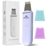 MISERWE front view of purple skin scrubber showing compact design and convenience