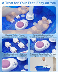 Misiki foot spa close-up of 16 rollers and textured surface for deep-tissue relief