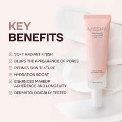 MISSHA cheek before and after comparison showing pore blurring benefit