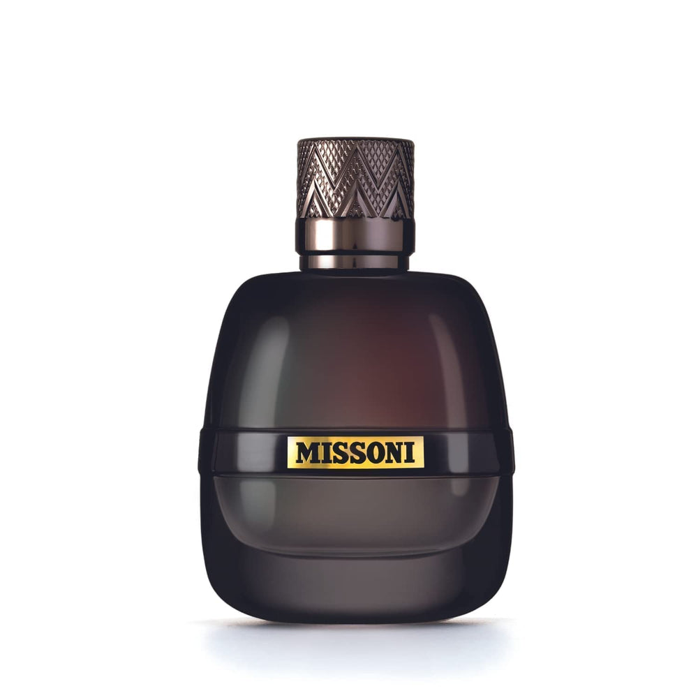 Missoni bottle front view showing elegant shape and brand for confident style