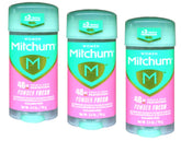 Mitchum clear gel front packaging showing three sticks and product benefit