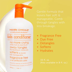 Mixed Chicks pump dispensing conditioner for easy, controlled application