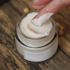 mixsoon cream texture close-up highlighting smooth dense spreadability benefit