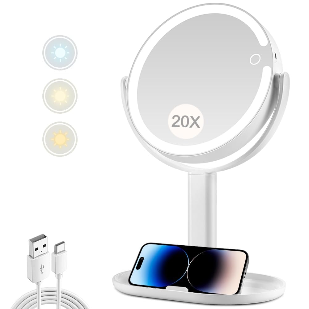 MIYADIVA front view showing dual-sided mirror and stable base for versatile use