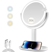 MIYADIVA front view showing dual-sided mirror and stable base for versatile use