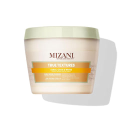 Mizani jar front view showing product and brand benefits