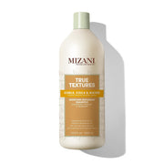 Mizani front bottle showing label and benefits for defined curls