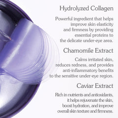 MIZON patch applied under eye demonstrating non-slip cooling effect